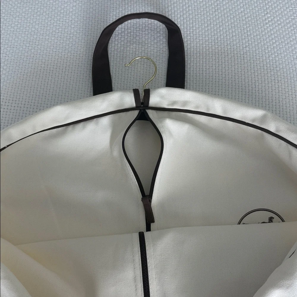 Hermès Canvas Garment Bag / Luxury Travel Dust Cover | Cream & Brown